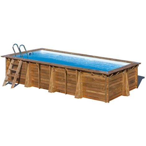 PISCINA GRE RECTANGULAR DE MADERA SUNBAY POOLS WPPAPA PAPAYA 5.20 MTS X 3.20 MTS X 1.33 MTS DE ALTO