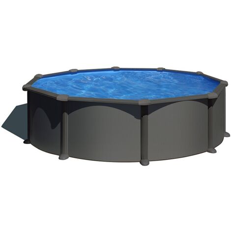 PISCINA GRE REDONDA GRANADA KITPR358GY DESMONTABLE IMITACION ANTRACITA GRE (1/5)