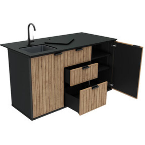 MUEBLE COMPACT OUTDOOR KITCHEN PARA BARBACOA MARRON DE RESINA KETER PARA JARDIN