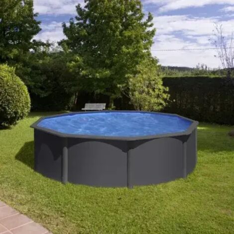PISCINA GRE REDONDA KEA KIT460GY DESMONTABLE IMITACION ANTRACITA GRE