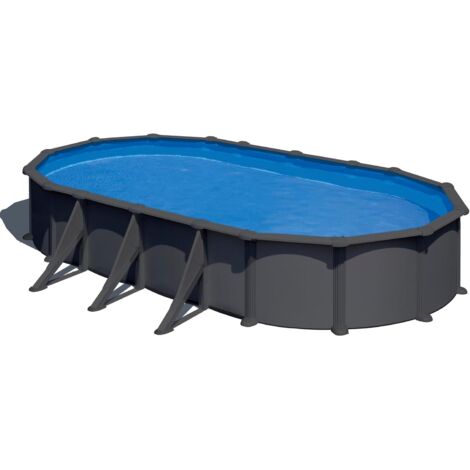 PISCINA GRE OVALADA GRANADA KITPROV508GY DESMONTABLE IMITACION ANTRACITA GRE