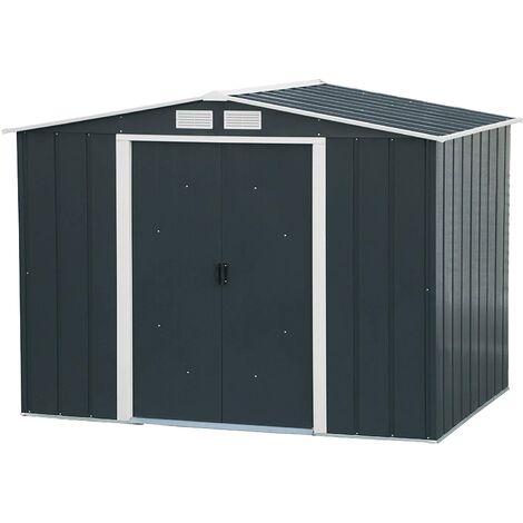 CASETA COBERTIZO METAL JARDIN ECO 8X6 GRIS DURAMAX