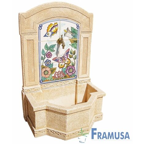 FUENTE DE PIEDRA ARTIFICIAL MURAL DE PARED ARCADIA BUTTERFLAY OCRE PARA JARDIN