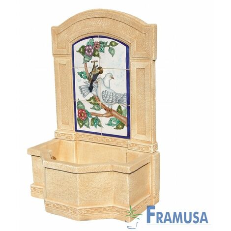 FUENTE DE PIEDRA ARTIFICIAL MURAL DE PARED ARCADIA COLUMBA OCRE PARA JARDIN