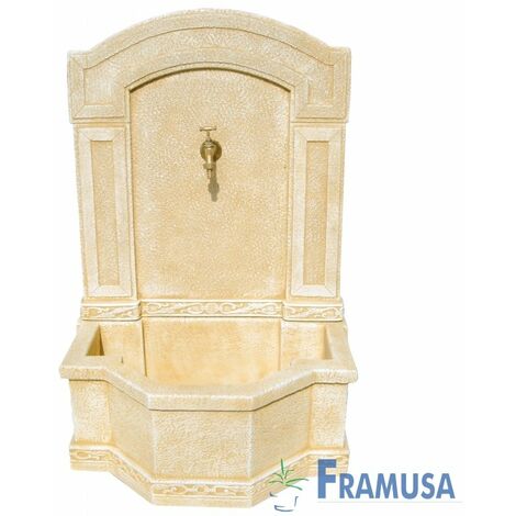 FUENTE DE PIEDRA ARTIFICIAL MURAL DE PARED ARCADIA OCRE PARA JARDIN