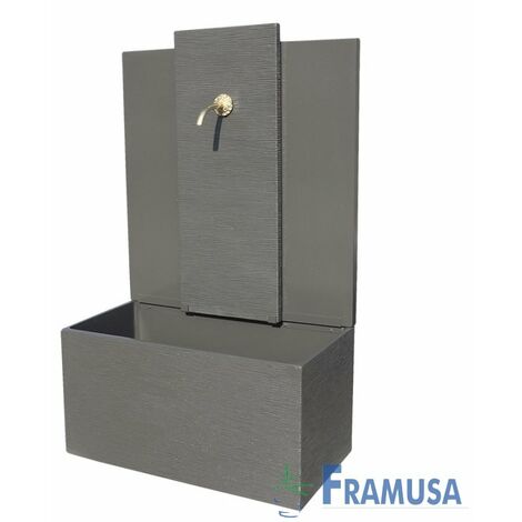 FUENTE DE PIEDRA ARTIFICIAL MURAL DE PARED KALPIS CARBON CON BOMBA PARA JARDIN
