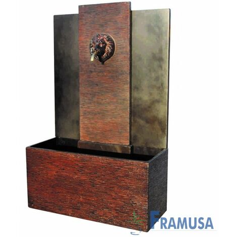FUENTE DE PIEDRA ARTIFICIAL MURAL DE PARED KALPIS LION CON BOMBA PARA JARDIN