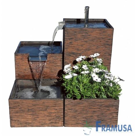 FUENTE DE PIEDRA ARTIFICIAL CASCADA BEZOYA OXIDO CON BOMBA PARA JARDIN
