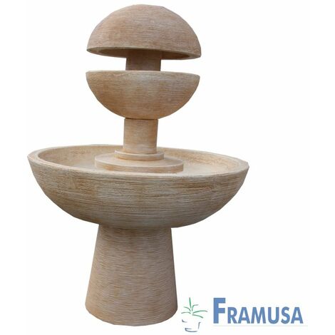 FUENTE DE PIEDRA ARTIFICIAL CASCADA DISMOS OCRE CON BOMBA PARA JARDIN