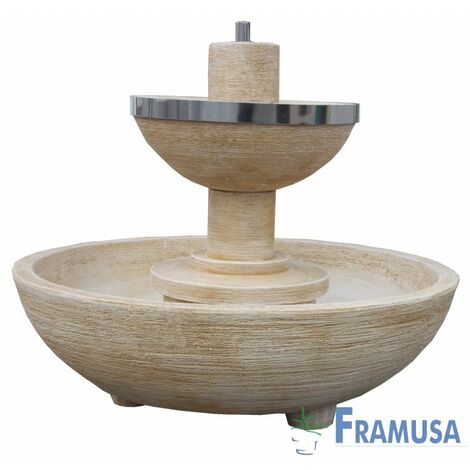 FUENTE DE PIEDRA ARTIFICIAL CASCADA XAMOS OCRE CON BOMBA PARA JARDIN