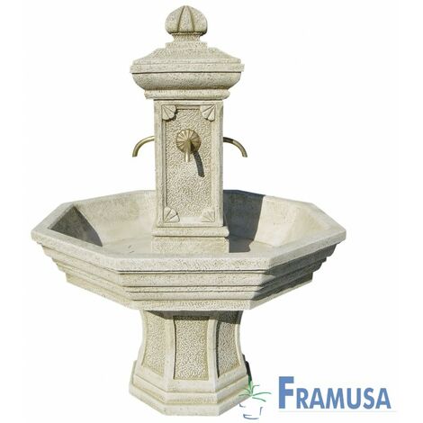 FUENTE DE PIEDRA ARTIFICIAL CENTRAL ADONIS VERDE CON BOMBA PARA JARDIN (1/2)