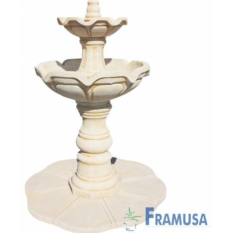 FUENTE DE PIEDRA ARTIFICIAL CENTRAL TREVERI OCRE CON BOMBA PARA JARDIN