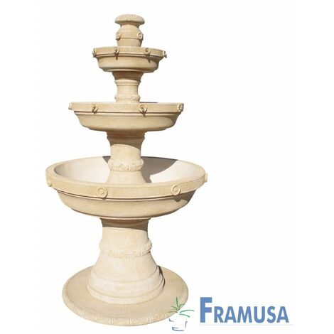 FUENTE DE PIEDRA ARTIFICIAL CENTRAL DORA OCRE CON BOMBA PARA JARDIN (1/2)