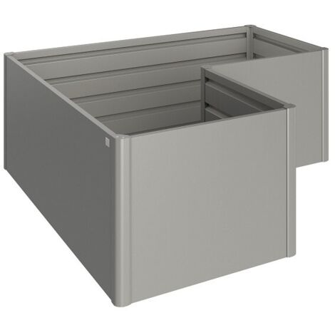 JARDINERA METALICA BELVEDERE DE ESQUINA MIDI 61 CMTS DE ALTO X 200 CMTS BIOHORT COLOR GRIS OSCURO METALICO (1/5)