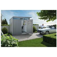 CASETA COBERTIZO METALICA BIOHORT AVANTGARDE A3 COLOR PLATA METALIZADA PUERTA ESTÃÂÂÂNDAR