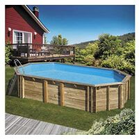 PISCINA GRE OVALADA DE MADERA SUNBAY POOL ORANGE 800007 7.55 MTS X 4.56 MTS X 1.46 MTS DE ALTO