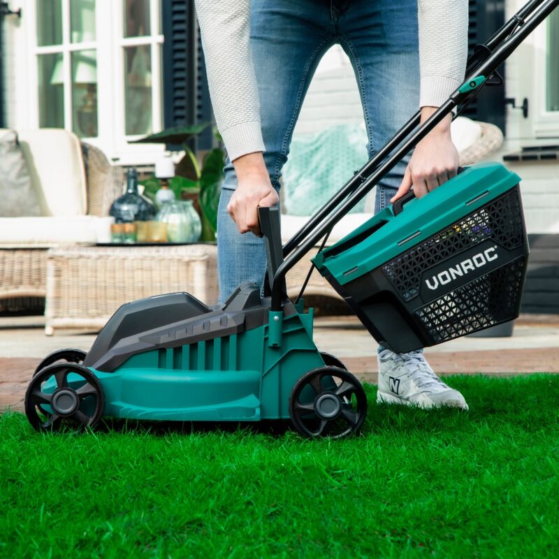 Tondeuse à Gazon Sans Fil 40V Vonroc - Bac 30L, Hauteur Réglable 30-70mm - Moteur Sans Balais Léger Et Puissant