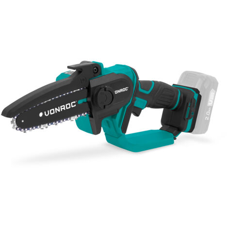 Vonroc – Mini tronçonneuse à batterie 20V – Longueur guide 152mm – Vitesse 4,9 m/s – Poids léger 1,28 kg – Pour coupes précises bois dur (1/5)
