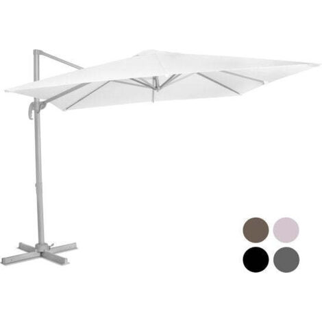 Vonroc – Parasol cantilever Pisogne 300x300cm – Toile polyester UPF 50+ – Rotation 360° et inclinaison – Housse incluse