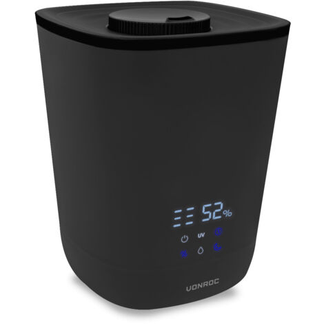 Vonroc – Humidificateur d'air ultrasonique 4,5L – Stérilisateur UV – Surface efficace 28 m² – Faible bruit ≤ 38 dB – Télécommande incluse (1/7)