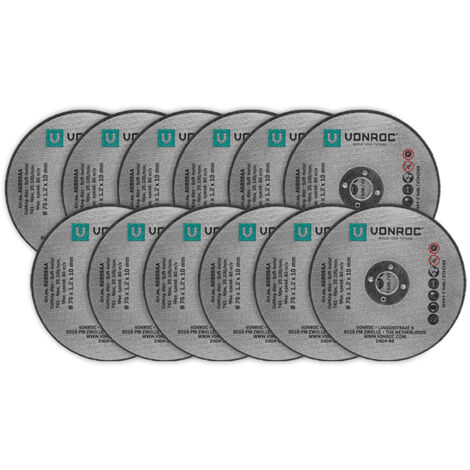 VONROC Jeu de disques de coupe - Ø 76mm - 12 pcs - pour VONROC AG507DC et compatible universel (1/3)