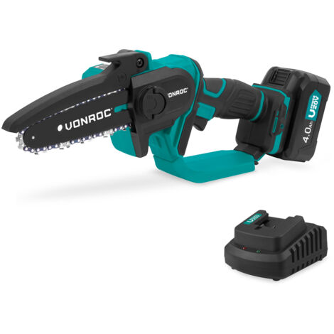 VONROC Mini tronçonneuse 20V - 152mm - Batterie 4.0Ah et chargeur inclus