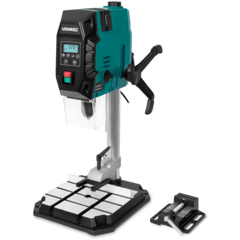 VONROC Perceuse à colonne 900W - Perceuse d'établi - écran LCD - bois 40mm/acier 13mm - laser crossline et lumière LED - Accessoires inclus.