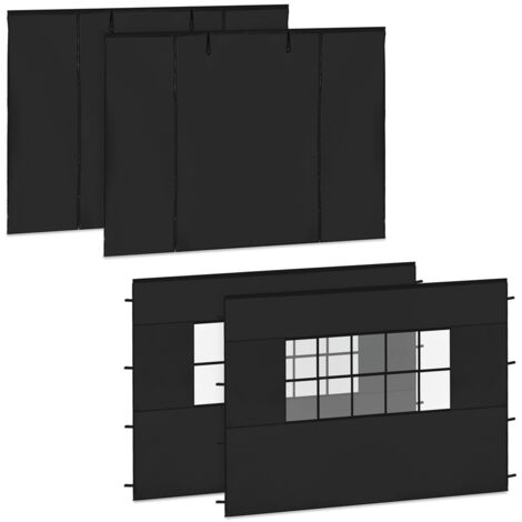 VONROC Ensemble de Parois Latérales - Pour Tente de Réception Premium PT501XX  Noir