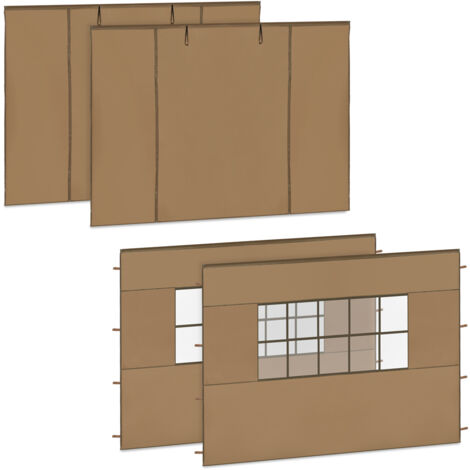 Vonroc – Ensemble de parois latérales pour tente de réception – 2 parois solides et 2 avec fenêtres – Tissu Oxford 420D imperméable – Protection UV 50+