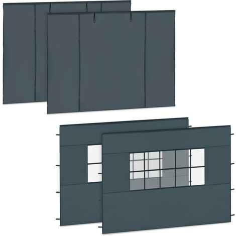 Vonroc – Ensemble de parois latérales pour tente de réception – 2 parois solides et 2 avec fenêtres – Tissu Oxford 420D imperméable – Protection UV 50+ (1/3)