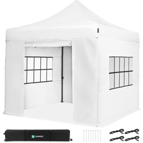 Tente De Réception Modulaire VONROC 6x3 M - 2 Tentes + Kit Connexion, Cadre Acier, Toile Imperméable UV 50+, Pliable, Sac De Rangement Inclus - 4