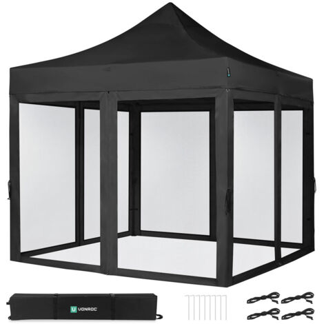 Tente De Réception Modulaire VONROC 6x3 M - 2 Tentes + Kit Connexion, Cadre Acier, Toile Imperméable UV 50+, Pliable, Sac De Rangement Inclus - 9
