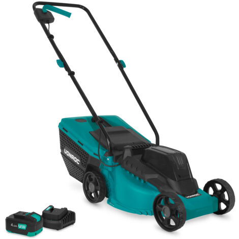 Vonroc – Tondeuse à batterie 20V – Moteur sans balais – Largeur de coupe 32 cm – Bac de ramassage 30L – Chargeur rapide inclus (1/5)