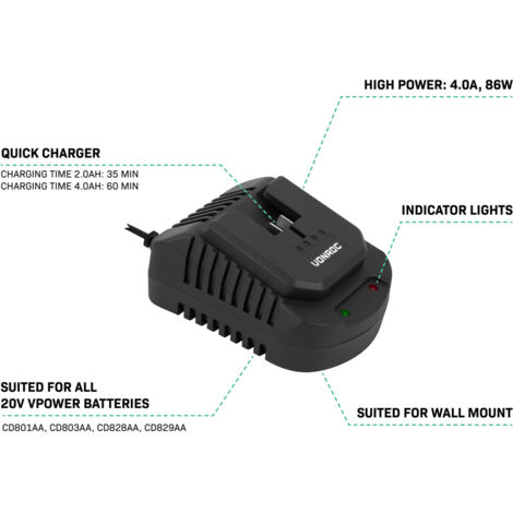 Batterie VONROC 20V 4.0Ah Avec Port USB-C Et Fonction Powerbank – Neuve