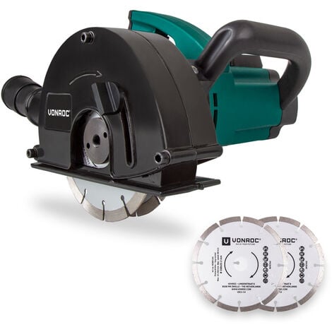 VONROC Rainureuse 1700 W - 150 MM, 4 Disques Diamant - Sac de rangement inclus