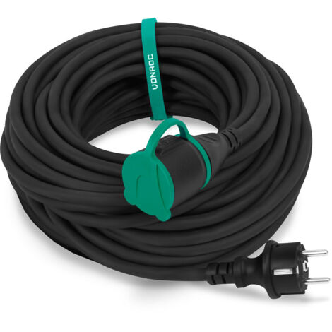 Vonroc – Rallonge PRO 25 m – IP44 résistante aux éclaboussures – Câble néoprène 3x1,5 mm² – Conducteurs 100 % cuivre