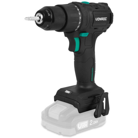 VONROC Perceuse sans fil PRO 20 V – Moteur sans balais – 40 Nm  Batterie et chargeur non inclus (1/2)