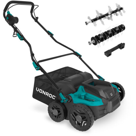 VONROC Scarificateur / Aérateur 1500W - 36 cm Bac de ramassage 45L inclus