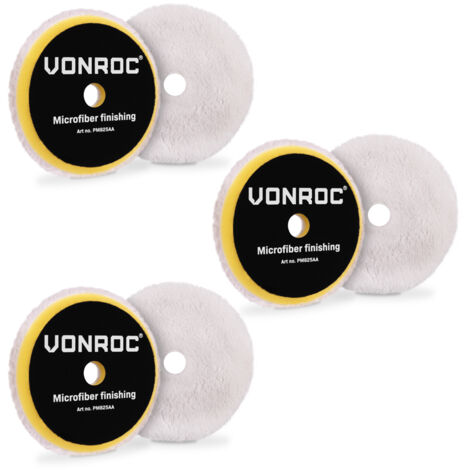 VONROC Disques de polissage microfibre – Ø125 mm – 3 pcs (1/2)