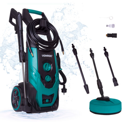 V22-2 Nettoyeur Haute Pression 2200W VONROC – 170 bar - Réservoir de Détergent Réglable - Débit 450L/h, 50° max. - Tuyau, Pistolet, Buses, Lance de Rallonge