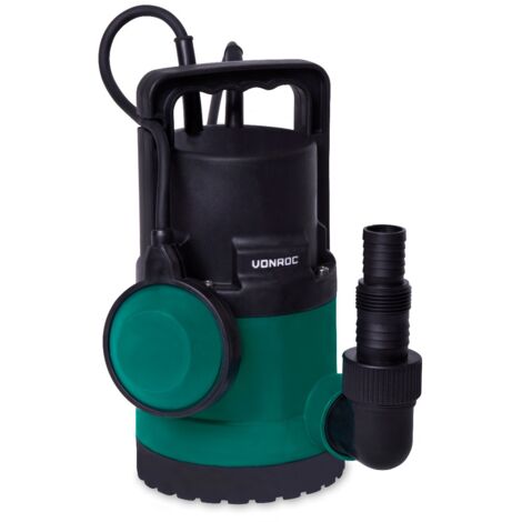 Vonroc – Pompe submersible 300W – 6500L/h, 7m profondeur – Flotteur inclus, pour eaux claires et légèrement usées – IPX8, 10m câble (1/5)
