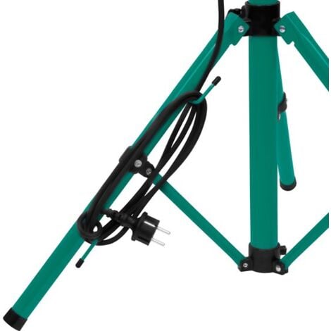 Projecteur Inclinable Chantier VONROC Led 2 x 50 W - Support  Hauteur Trépied Réglable en Hauteur - Trépied Pliable Réglable Rotatif Inclinable - Lampe LED
