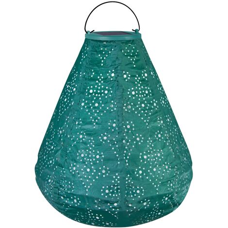 Lanterne solaire en montgolfière avec lumière vacillante, suspension