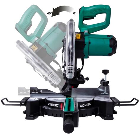 Troncatrice Radiale VONROC 1700W - Lama 216mm - Con Laser E Sacchetto Raccolta Polvere