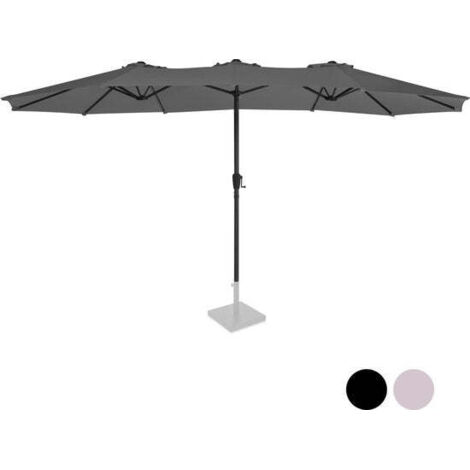 Vonroc – Parasol droit 460x270 cm gris – Toile en polyester épaisse – Indice UPF 50+ pour protection solaire – Mât de 48 mm (1/5)