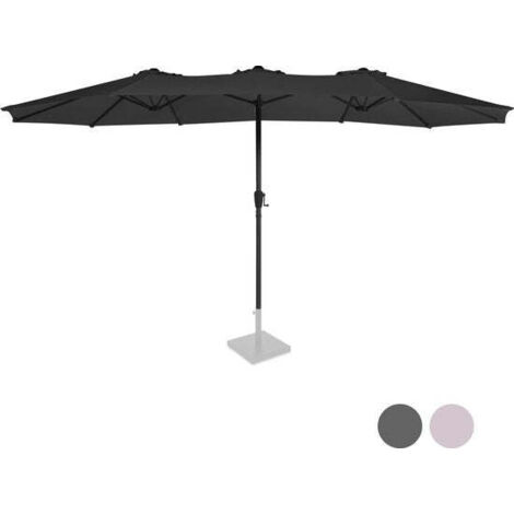 Vonroc – Parasol droit Iseo 460x270cm – Toile polyester épaisse – Protection UV 50+ – Manivelle pour installation facile – Housse incluse