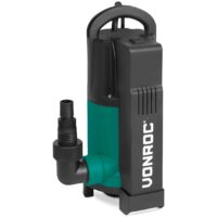 Vonroc – Pompe submersible 750W – Débit 14000 l/h – Flotteur intégré pour espaces restreints – Hauteur de refoulement 7,5m – Pour eaux claires et légèrement polluées