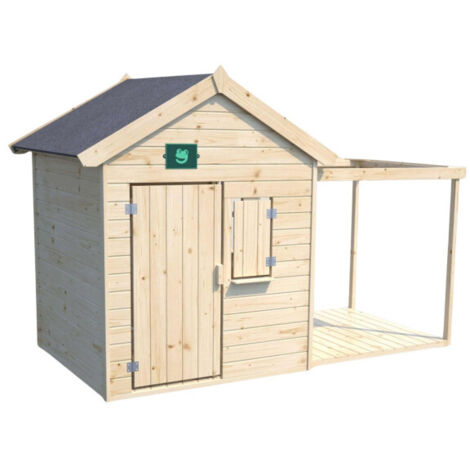 Cabane bois enfant avec pergola et comptoir EPICERIE