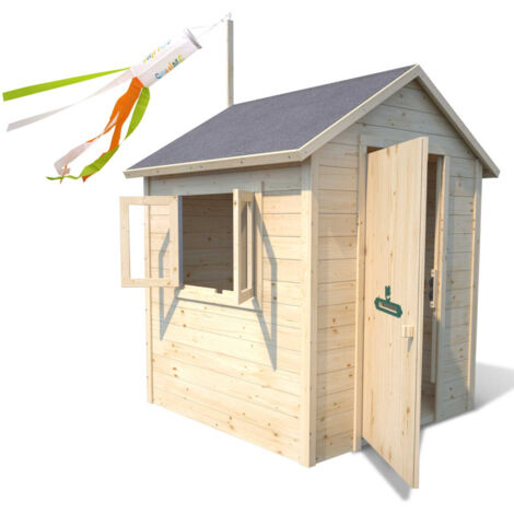 Cabane en bois avec fenêtre et boîte aux lettres GARANCE