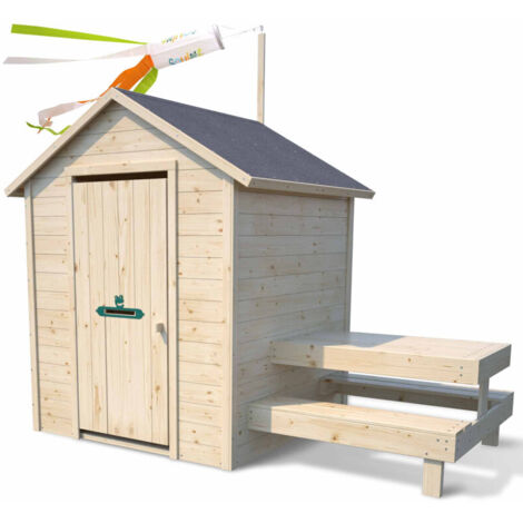 Cabane en bois avec table pique-nique TIANA